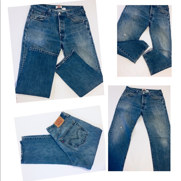 Rare Vtg LEVI’S 501 Blank Red Tab Blue Jeans Denim - Picture 3 of 8